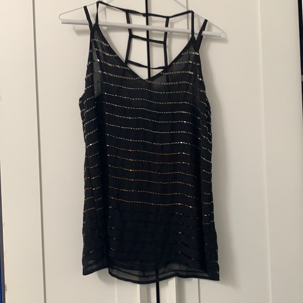 Bar beaded black elegant black top size s